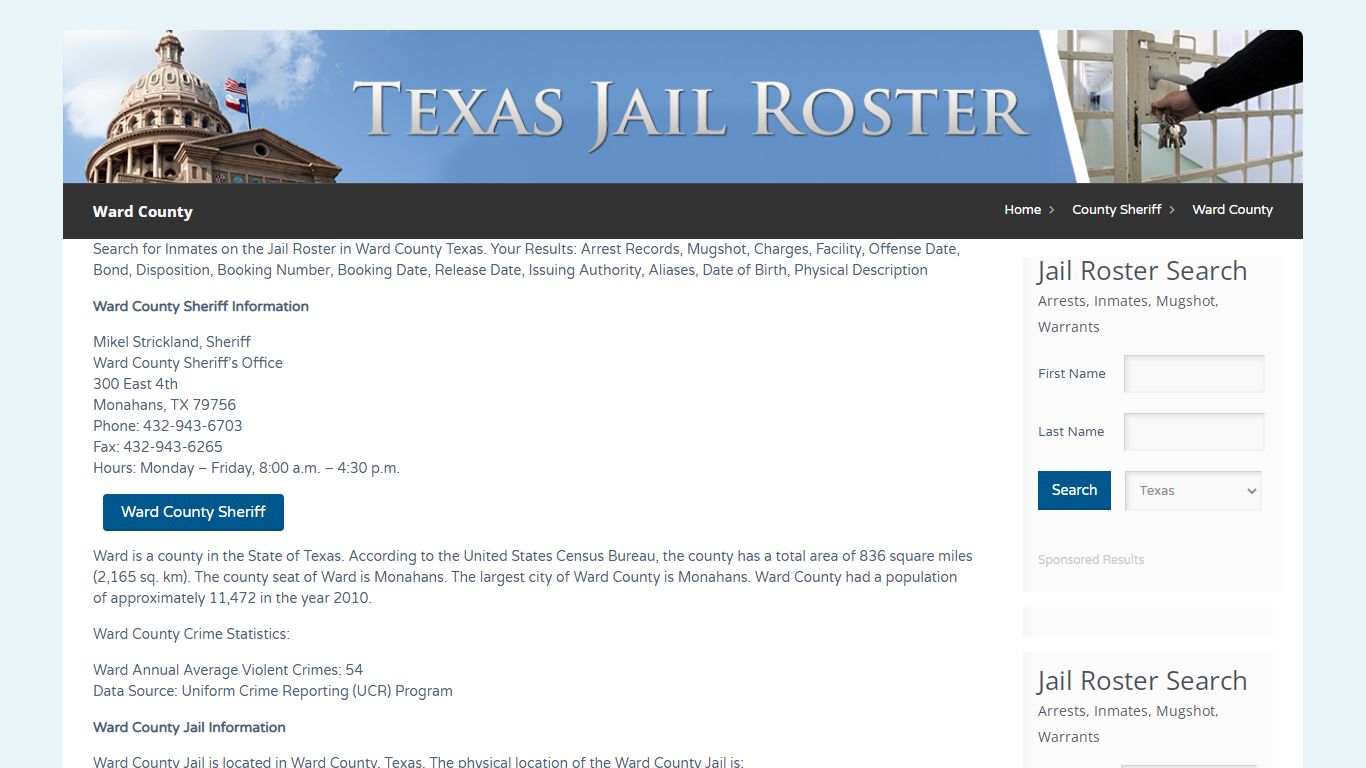 Ward County | Jail Roster Search